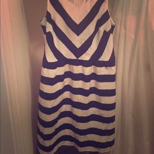 Black and white striped loft dress