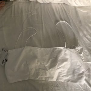Zara white knot crop top