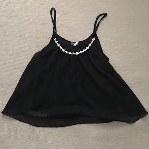 Women's Wet Seal Black Flowy Crop Top