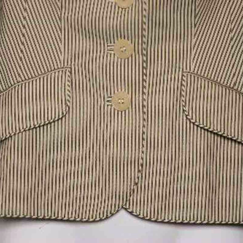 Karen Millen Jacket Blazer Tan Striped Size 8 - Picture 4 of 5