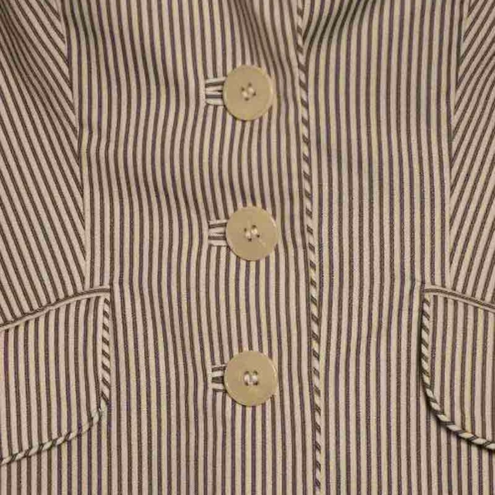 Karen Millen Jacket Blazer Tan Striped Size 8 - Picture 5 of 5