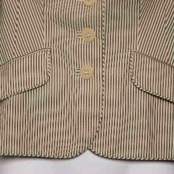 Karen Millen Jacket Blazer Tan Striped Size 8 - Picture 4 of 5