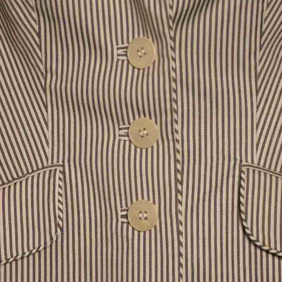 Karen Millen Jacket Blazer Tan Striped Size 8 - Picture 5 of 5
