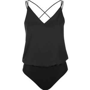 Topshop Woven Mix Strappy Cami Bodysuit