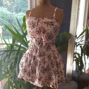 Boho flirty floral print tunic