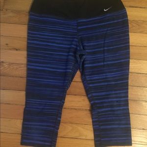 Nike Royal Blue and Black Capris
