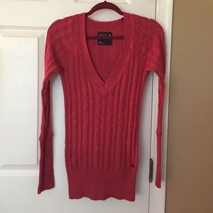 Pink Long Sleeve Knitted Sweater