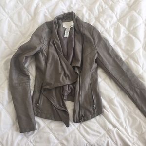Bar III Draped Faux-Leather Jacket