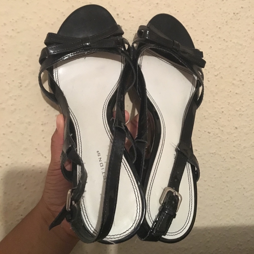 Black dressy wedges