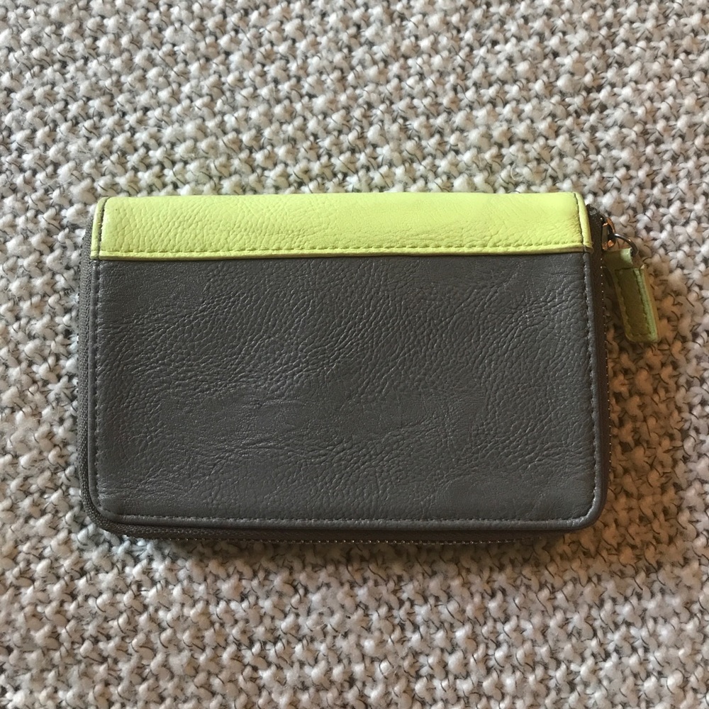 Grey and neon yellow wallet