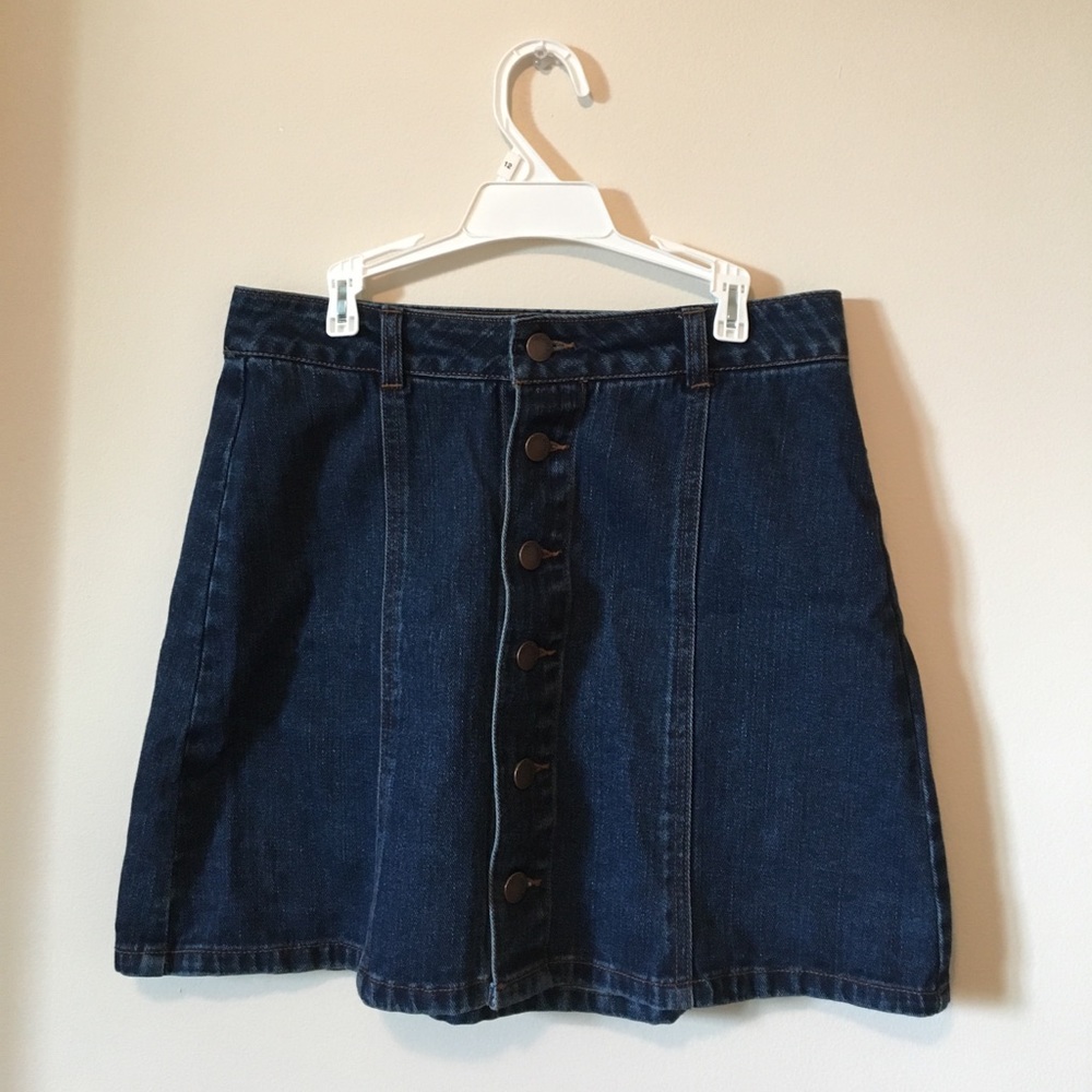 Dark Jean Button Up Skirt Pac Sun
