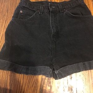 Levi's black cuffed Jean shorts