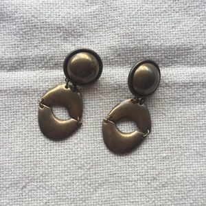 Jan Michaels Brass Statement Earrings