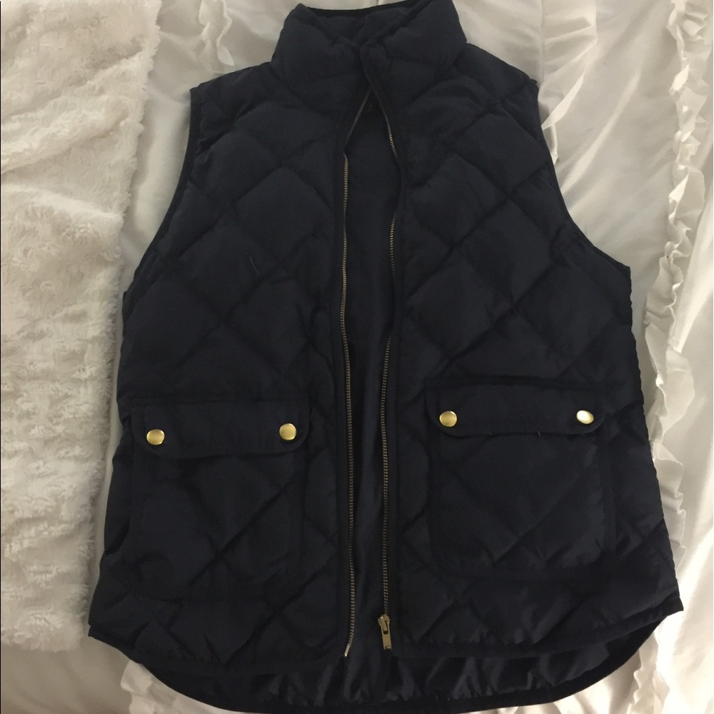 J Crew navy puffer vest