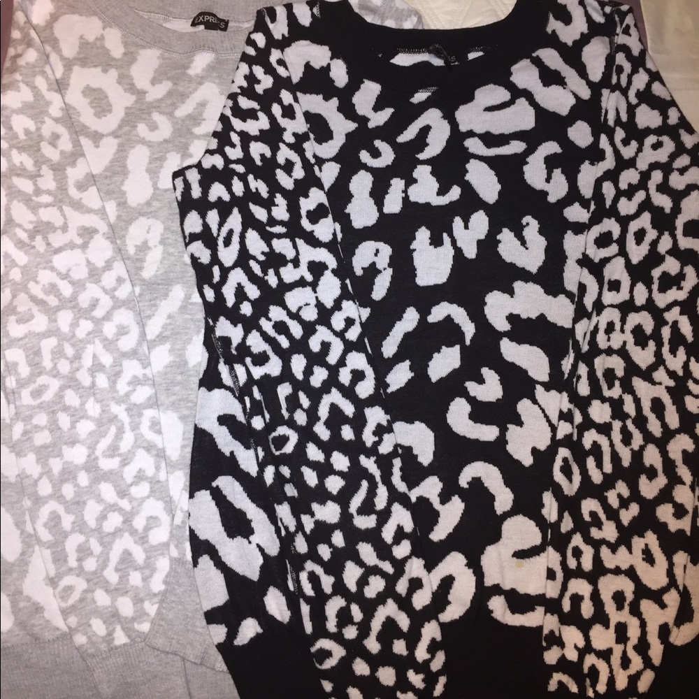 Two express leopard print sweaters!