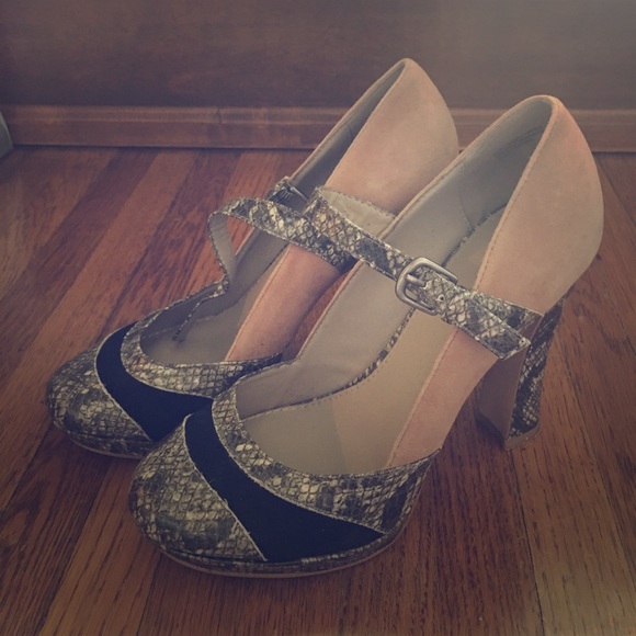 Hype suede and animal print heels - Picture 1 of 3