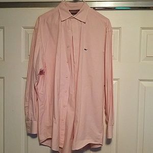 Vineyard Vines Pink+White Stripped Whale Shirt