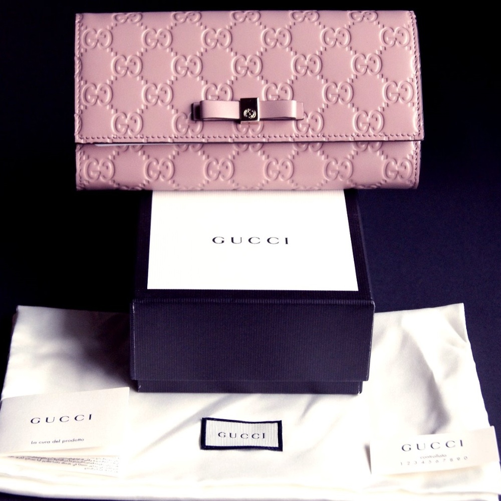 New Gucci Guccisima bow continental wallet