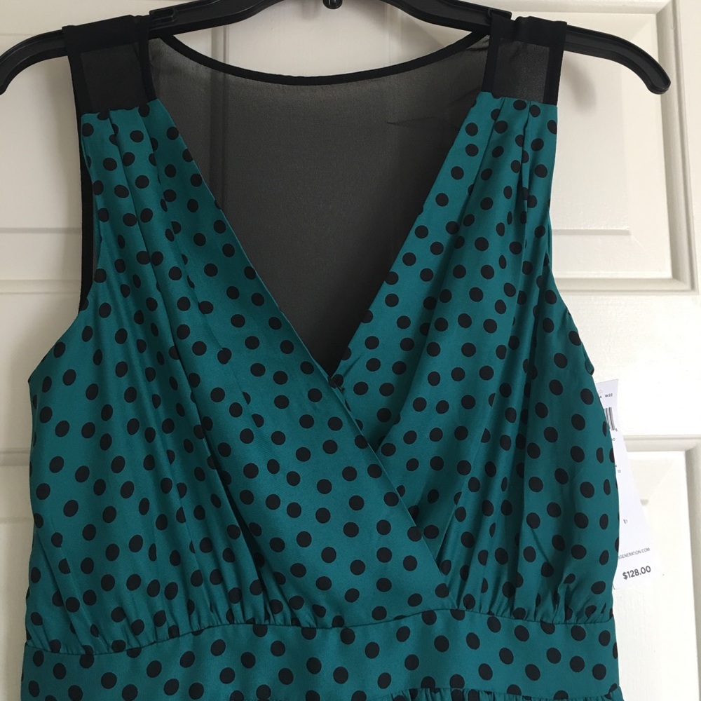 Sheer Back BCBGeneration polka dot dress NWT