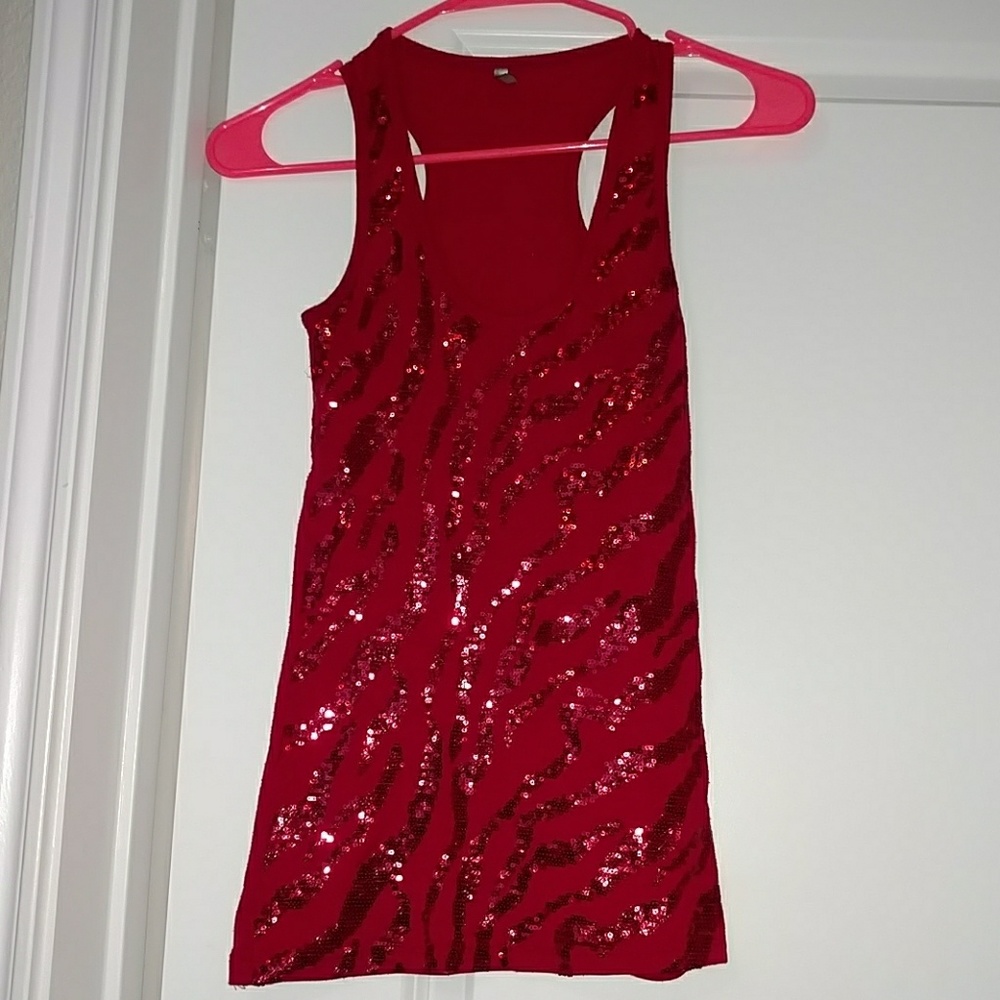 Womens Glittery Muscle Shirt