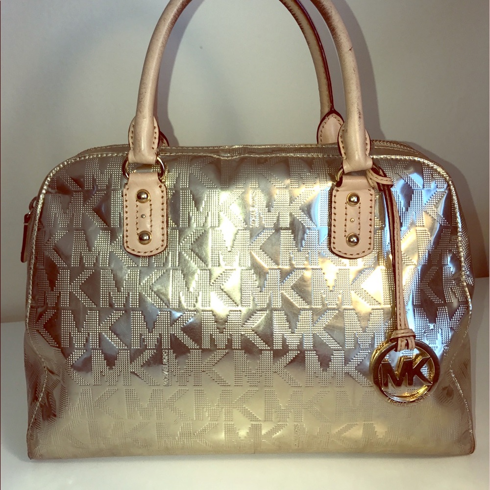 Michael Kors Signature Large Pale Gold Mettalic
