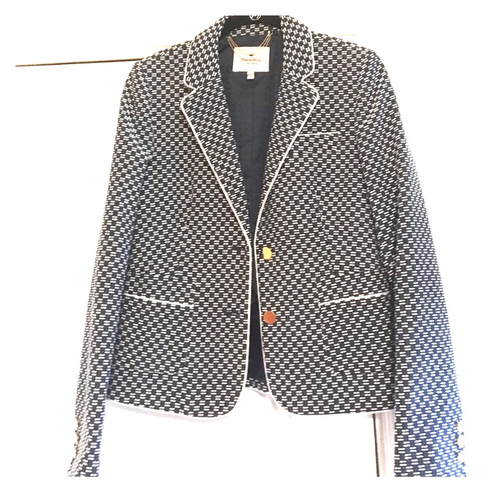 Juicy Couture black and white tweed blazer