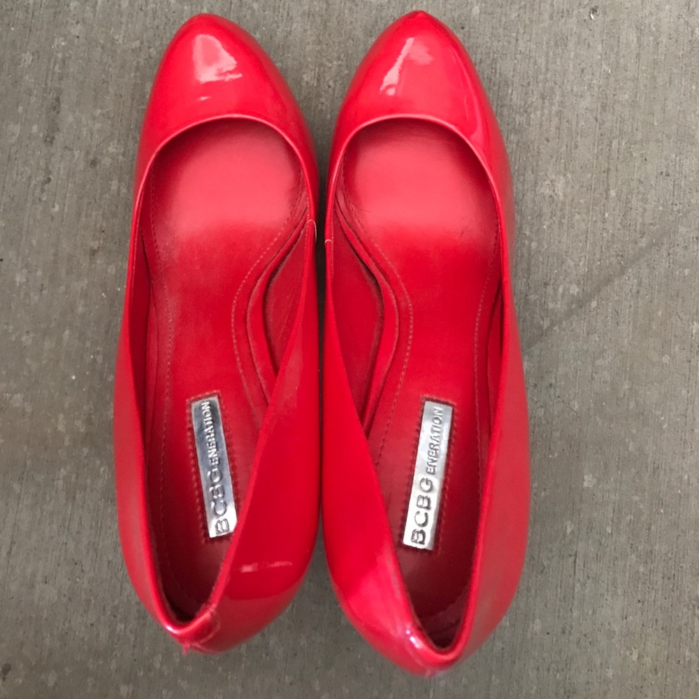 Bcbgeneration Red Patent Leather Platform Pumps - image 1