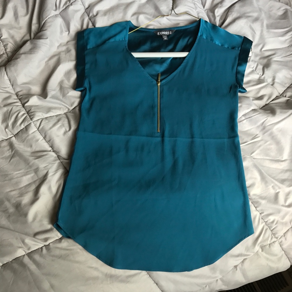 Express zipper portfolio blouse XXS