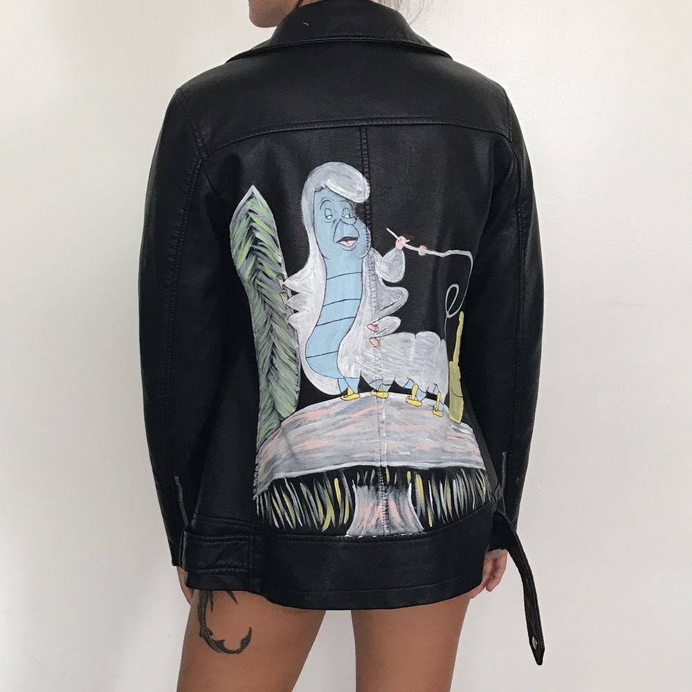 hand painted leather jacket