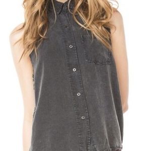 Brandy Melville Washed Gray Joelle Tank Shirt