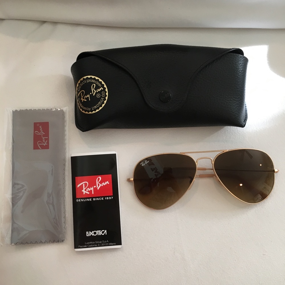 Authentic Ray Ban Aviator Gradient in Brown