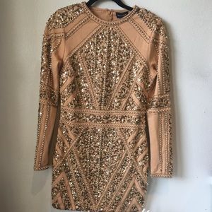 Peace+Love Stud Embellished Long Sleeve Mini dress