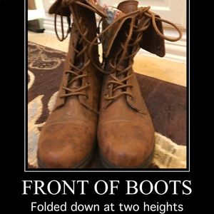 A pair of JustFab size 10 boots faux leather