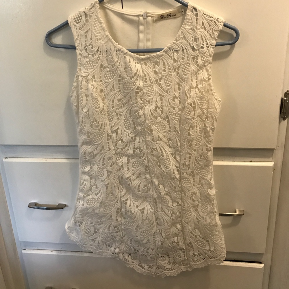Lace white top