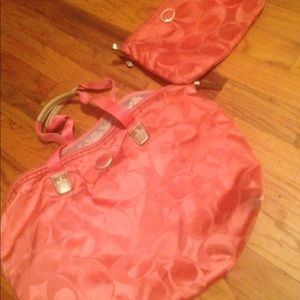 Authentic coach bag large&inner removable pouch