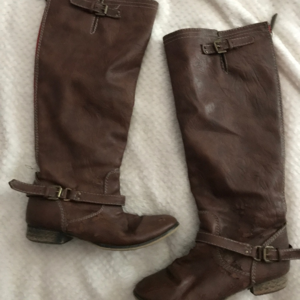 Brown riding boots