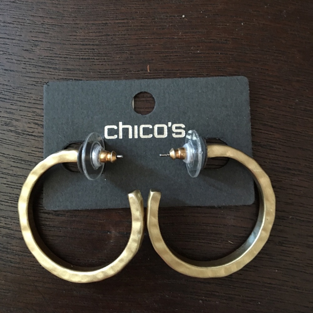 Gold chico's earrings. Never worn.