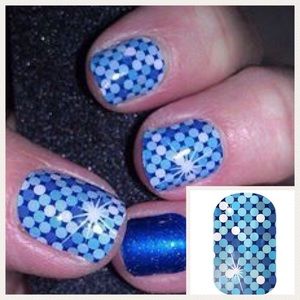 Jamberry Nail Wrap Broadway Blue white