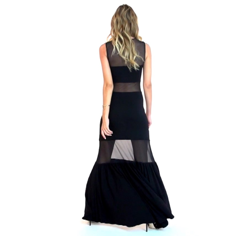 BRAND NEW SKY TALORA MESH PANEL SLEEVELESS MAXI DRESS SIZE XS BLACK NWT - Picture 6 of 7