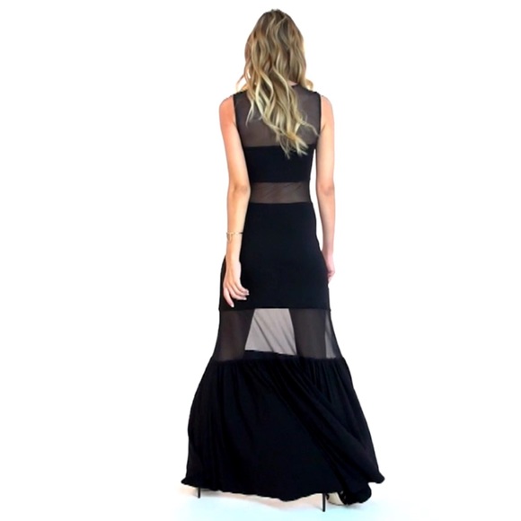BRAND NEW SKY TALORA MESH PANEL SLEEVELESS MAXI DRESS SIZE XS BLACK NWT - Picture 6 of 7