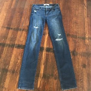 Low Rise Distressed Denim