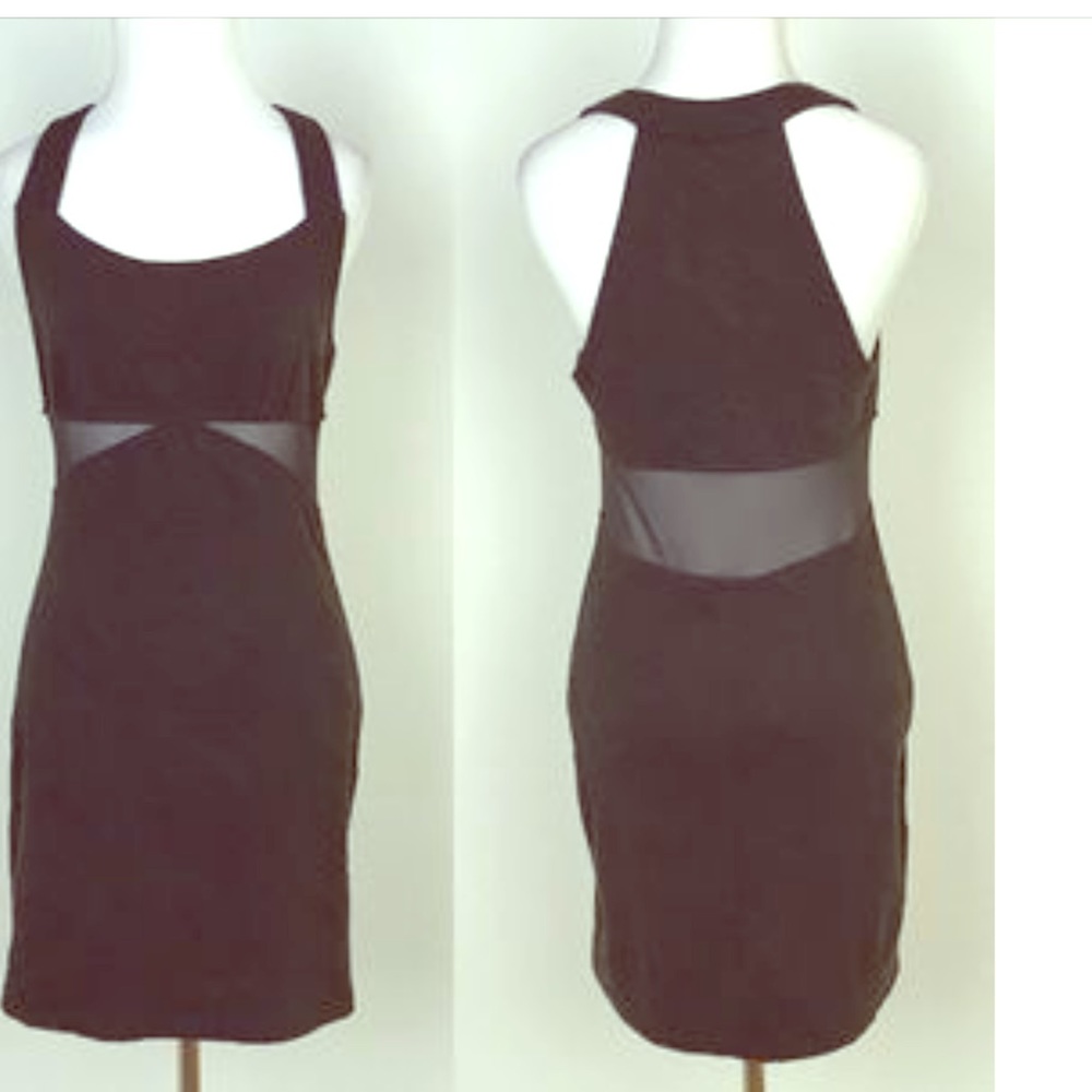 Free People Grey mesh side dress