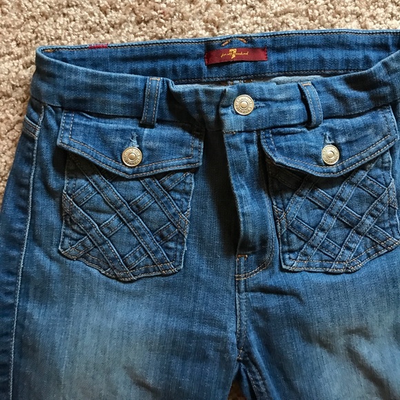7 for all Mankind cropped jeans with pocket detail - Picture 1 of 3