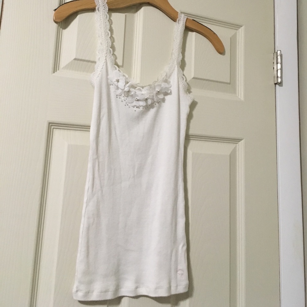 White Abercrombie & Fitch Tank top size Medium