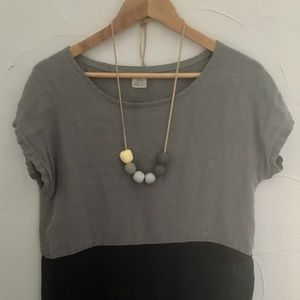 Black and Gray Linen Tunic