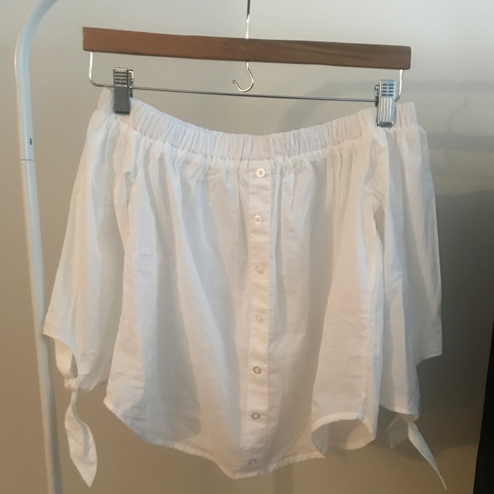 Off Shoulder Button Blouse (no brand)