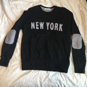 Black New York crew neck