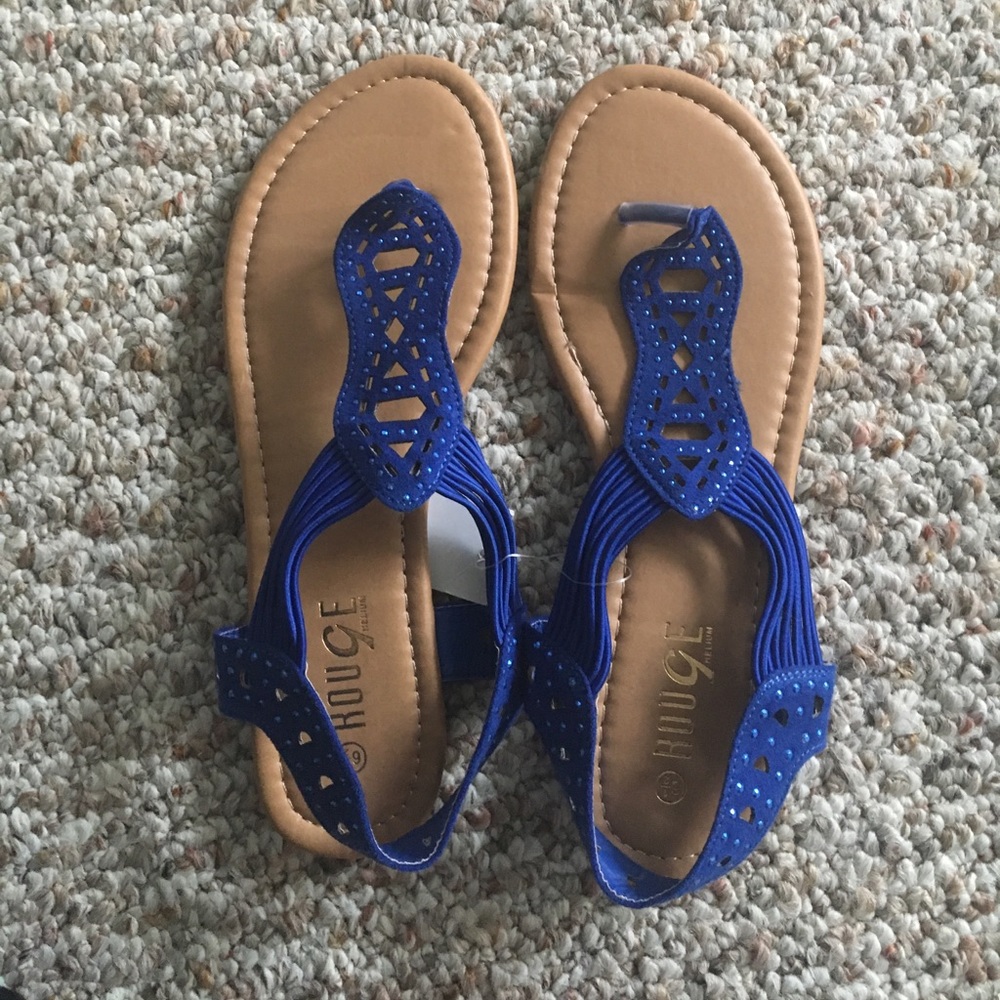 Brand new. Blue sandals.