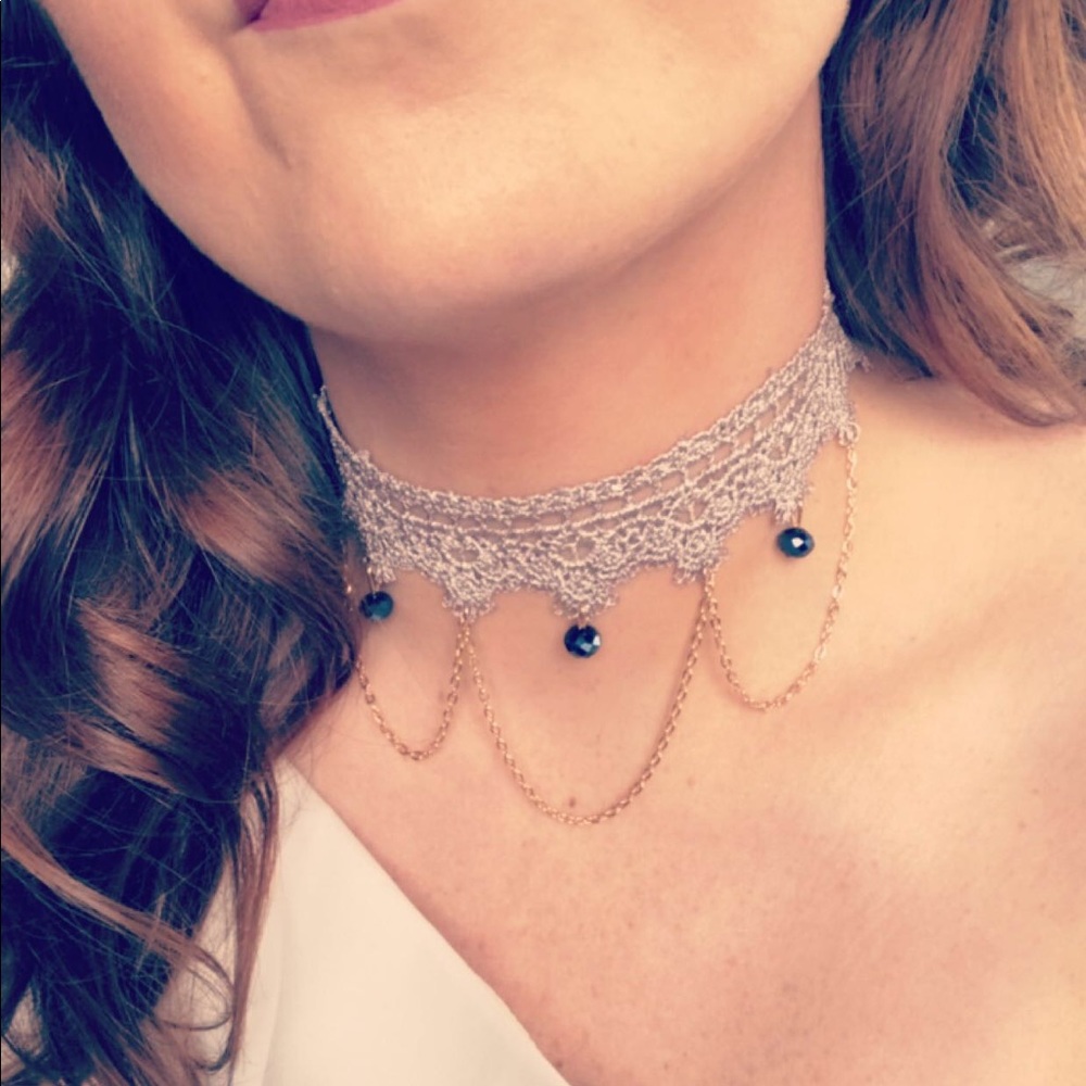 Choker || In 3 colors with hanging jewels