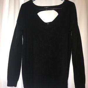Oversized Black Sweater with Ripped Back Design